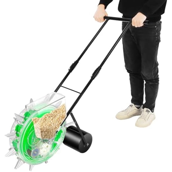 Manual Seeder, Hand-Push Seeding Machine with 12 Nozzles, Garden Seeder Manual Push Seeder, Handheld Roller Seeder Corn Soybean Fertilizer Machine for Slopes, Rice Planting Fields$$Garden & Patio