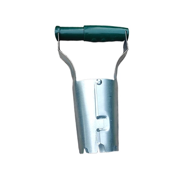 Manual Seedling Transplanter Tool, Robust Galvanized Steel Bulb Planter, Sturdy Resilient Handheld Soil Core Digger for Garden Flower & Vegetable Planting, 9"