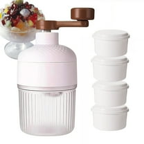 Manual Shaved Ice Maker | Handheld Ice Crusher | Portable ABS Construction | No Electricity Needed | For Slushies Smoothies Cocktails | Easy Clean | Includes 4 Ice Molds | Lightweight | Home Outdoor