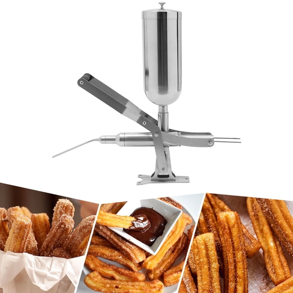 YUQXICC Manual Silver Donut Filler 5L Stainless Steel Donut Filler Hand Operated Filling Machine with Filling Pipes