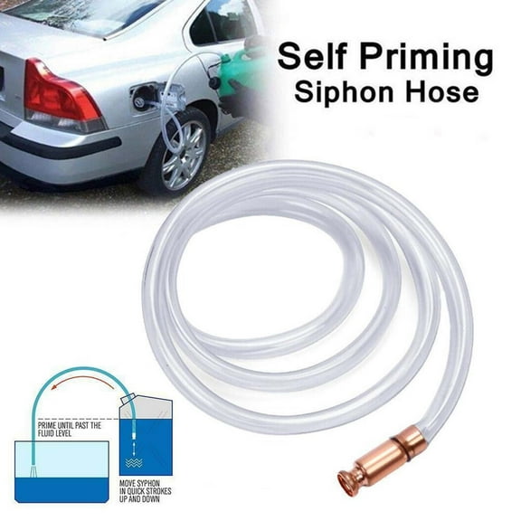 Manual Siphon Pump, 6 Foot Copper Oil Transfer Pump with PVC Hose, Portable Hand Pump for Gasoline Water, Emergency Tool