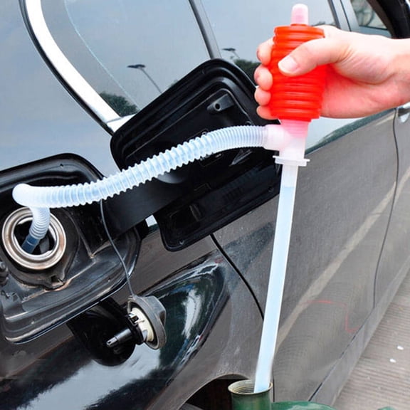 Manual Siphon Pump Liquid Transfer Pump - 20.5" Flexible Hose for Oil Water Gas - Car Repair Tool for Automotive Vehicle