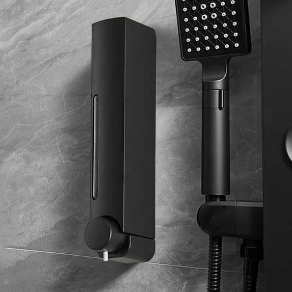 Manual Soap Dispenser, 1.96*2.4*11.02 Inch Kitchen Bathroom Wall Mounted Commercial for Liquid Containers Shampoo Gel Chamber Plastic