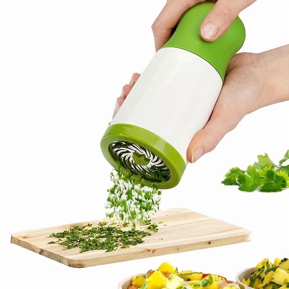 Manual Spice Grinder & Herb Chopper, Cilantro Cutter, Chives & Vegetable Shredder, Pepper Grinder, Easy-to-Use Kitchen Tool for Home & Restaurant