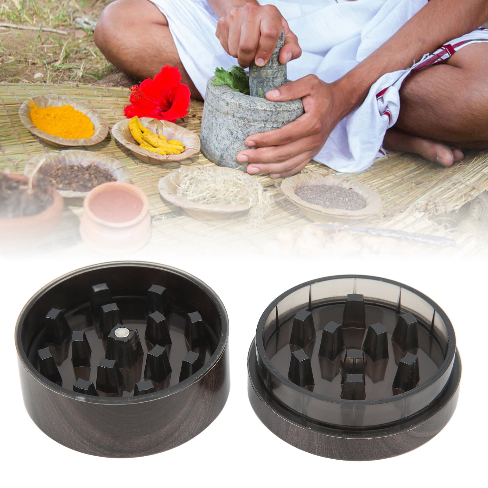 Manual Spice Grinder, Mini Hand Manual Pepper Grinder With Lid Porable Spice Grinding Set Ideal