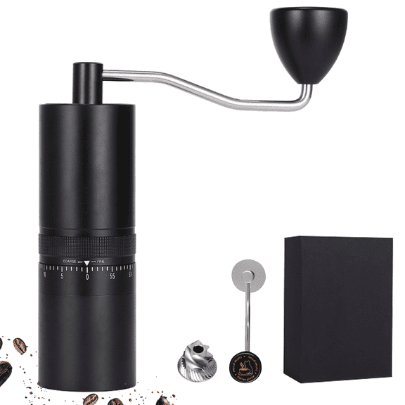 Manual Stainless Steel Coffee Grinder - 60 Adjustable Settings, Detachable Hand Crank, Portable Grinder for Espresso/French Press, Home & Travel Use