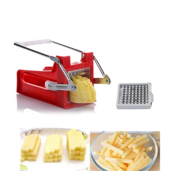 Manual Stainless Steel Grid Potato Cutter, Hand Push Potato Slicer for French Fries, Vegetable Chopper for Veggies, Onions