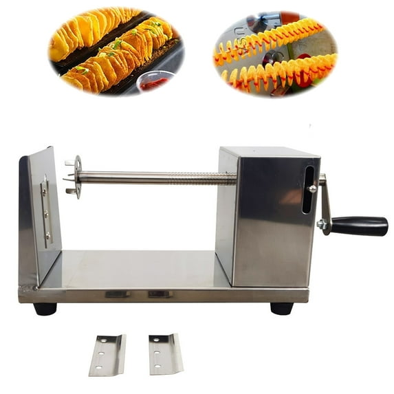 Manual Stainless Steel Spiral Potato Slicer Chips Twister Potato Slicer Spiral Machine with 2 PCS Blades