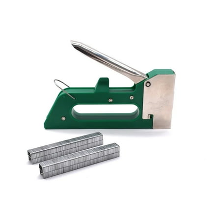 Manual Staple Gun With 400Pcs Staples-Heavy Duty Gun For Upholstery Fixing Material Decoration Carpentry ,Easy Adapter & Wide Applications