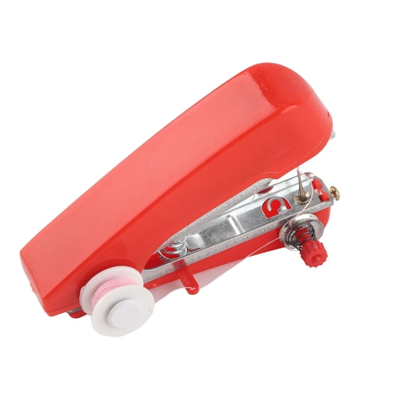 Manual Stitch Portable Sewing Machine and Compact Pocket Handheld Stitching Tool - 4.3 in x 2.8 in / 11 cm x 7 cm Red