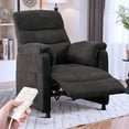 thumbnail image 1 of Power Recliner Chair, Holaki Electric Power Recliner with Side Pocket and Remote, Modern Chenille Fabric Recliner Chairs for Adults, Small Recliner for Small Space Nursery Living Room, Black, 1 of 9