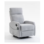 Manual Swivel Rocking Recliner for Adults, Small Plush Wall Hugger Reclining RV Chair, Glider Swivel Recliner Chair with Foot Rest for Nursery, Living Room and Small Places