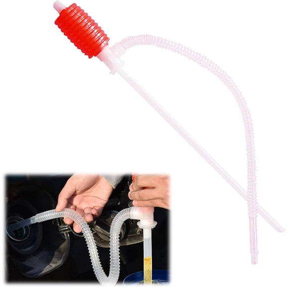 Manual Syphon Pump Kit - Hand Fuel Transfer Pump for Gasoline, Diesel, Petrol, Water - Portable Siphon with Hose for Cars.