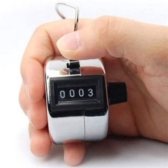 Manual Tally Counter Mechanical, 4 Digit Reset Hand Held Metal Counter for Counting People Inventory, Portable Event Clicker for Church Gym
