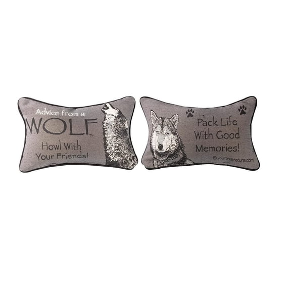 Manual The Lodge Collection Reversible Throw Pillow Advice from a Wolf 12.5 x 8.5 Inch