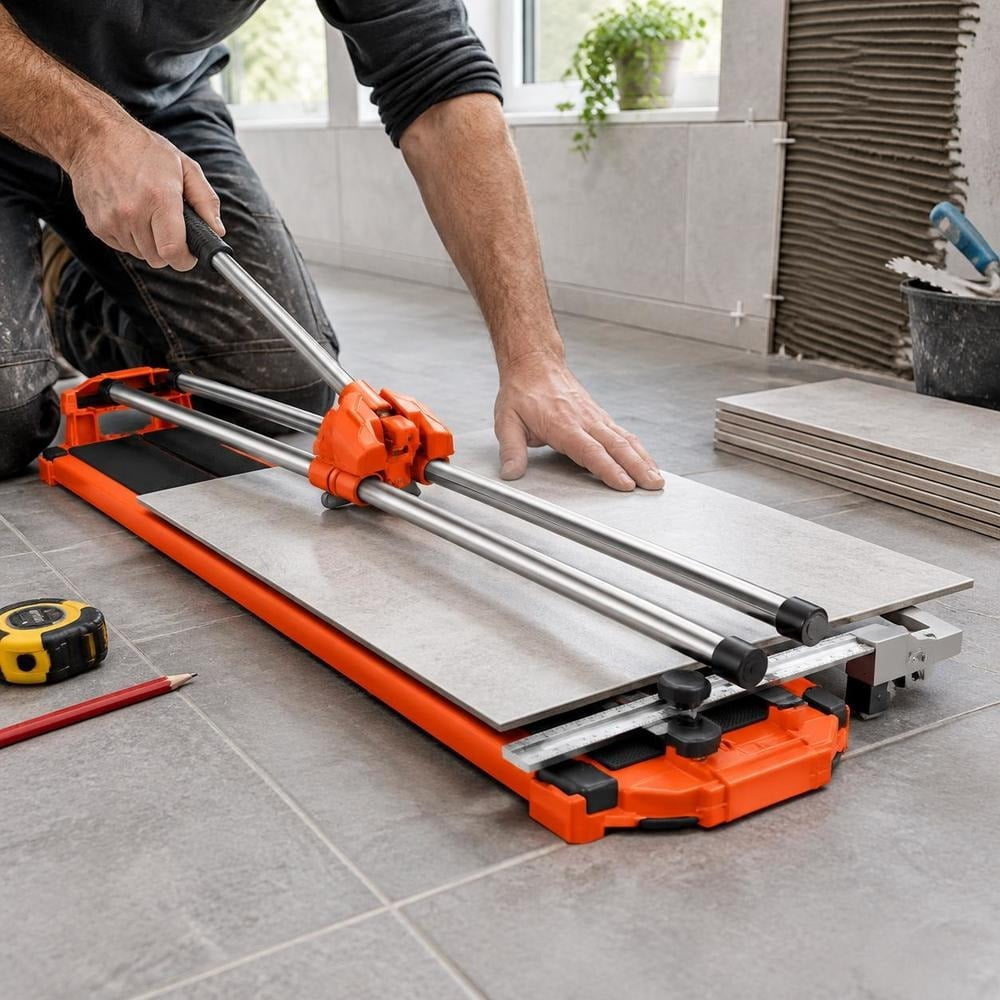 Tile Cutter T Manual Tile Cutter, 17 inch, double rails, tungsten cutting wheel ...