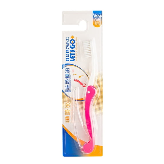 Manual Toothbrush -Travel Toothbrushes Medium Mini Toothbrush with Toothbrush Cover Camping Toothbrush Interlock Folding Travel Size Toothbrush Adults Travel Toothbrush, Portable Folding Toothbrush