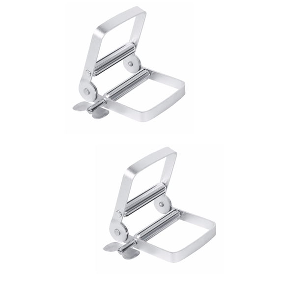 Manual Toothpaste Squeezing Clip Extruder Tube Squeezer Stainless Steel Metal Set of 2