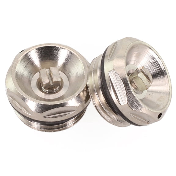 Manual Towel Radiator Vent Valve 1/2 Inch Brass With Rubber O-Ring For Air Bleeding, Silver,2 Pack