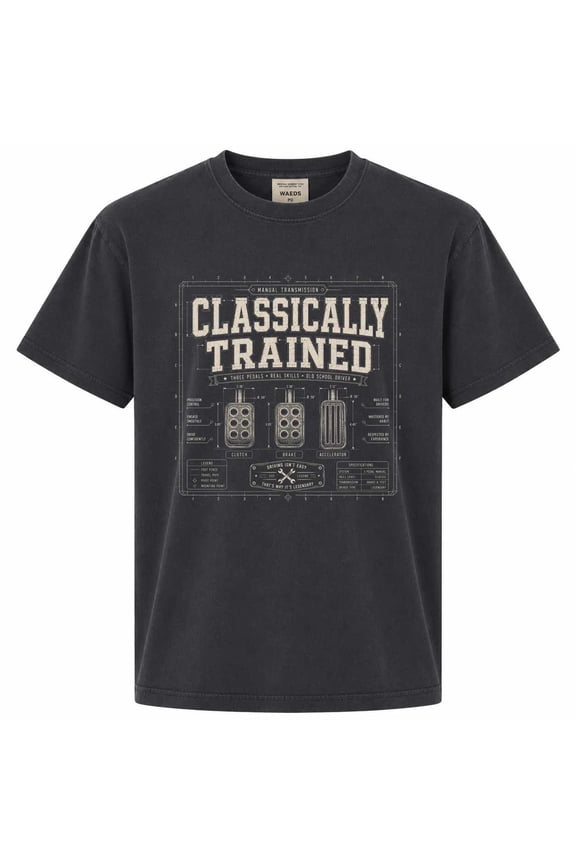 Manual Transmission Blueprint Graphic T-Shirt Classically Trained Engineering Style Driver Tee