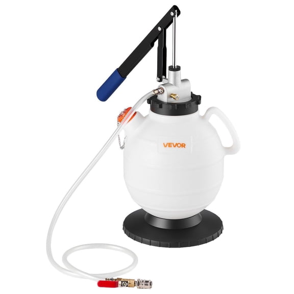 Manual Transmission Fluid Pump 7.5L Capacity with 8 ATF Adapters 47in Outlet Hose HDPE Tank Oil Extractor Dispenser for Cars Lawn Mowers