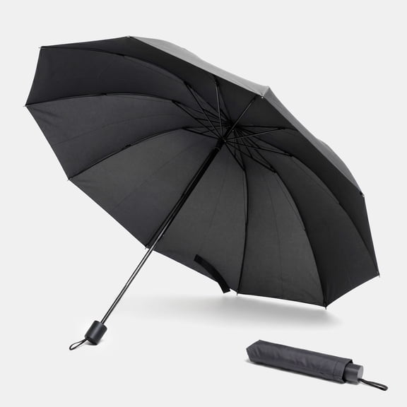 Westsun Travel Umbrella, 45 Inch Windproof Folding Design, UPF 50 UV Protection Auto Open Close Portable Rain Shield, Black