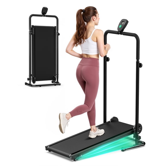 Manual Treadmill Non Electric Folding Home Walking Machine LCD Tracker