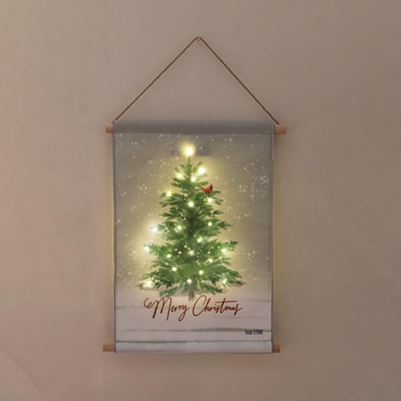 Manual Tree LED Wall Hanging Decor, 23-inch Height, Holiday Season Decoration