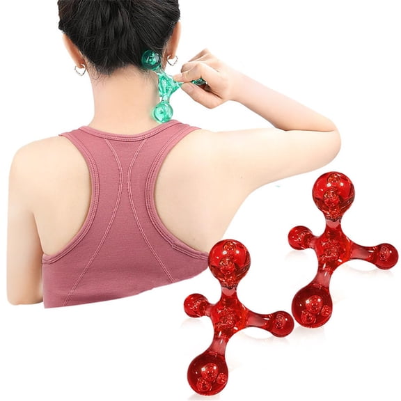 Manual Trigger Point Massage Tool, 2 Pcs 4 Knob Massager Deep Tissue Manual Massager Pressure Point Palm Massage Tool Handheld Back Massagers for Muscle Pain Stress Relief (Blue)