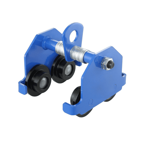 Manual Trolley 1100lbs I-Beam, Heavy Duty Push Beam Trolley with Dual Wheels, Adjustable 2.5-5.5" Flange, Alloy Steel Hoist for Straight & Curved Beams