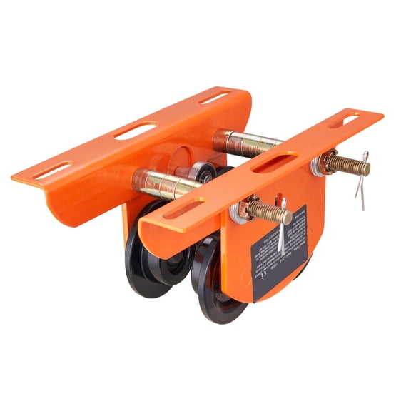 Manual Trolley for Electric Hoist 0.5 Ton Push Beam Trolley with Dual Wheels Adjustable Flange Width 2.36 to 4.72 Inches for Straight and Curved I Beams