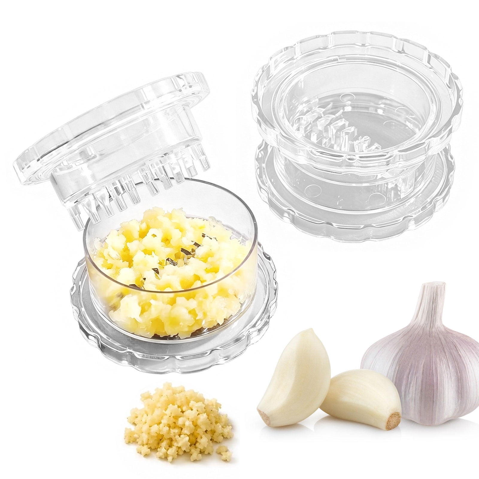 Manual Twist Garlic Crusher, Clear Portable Garlic Mincer ...