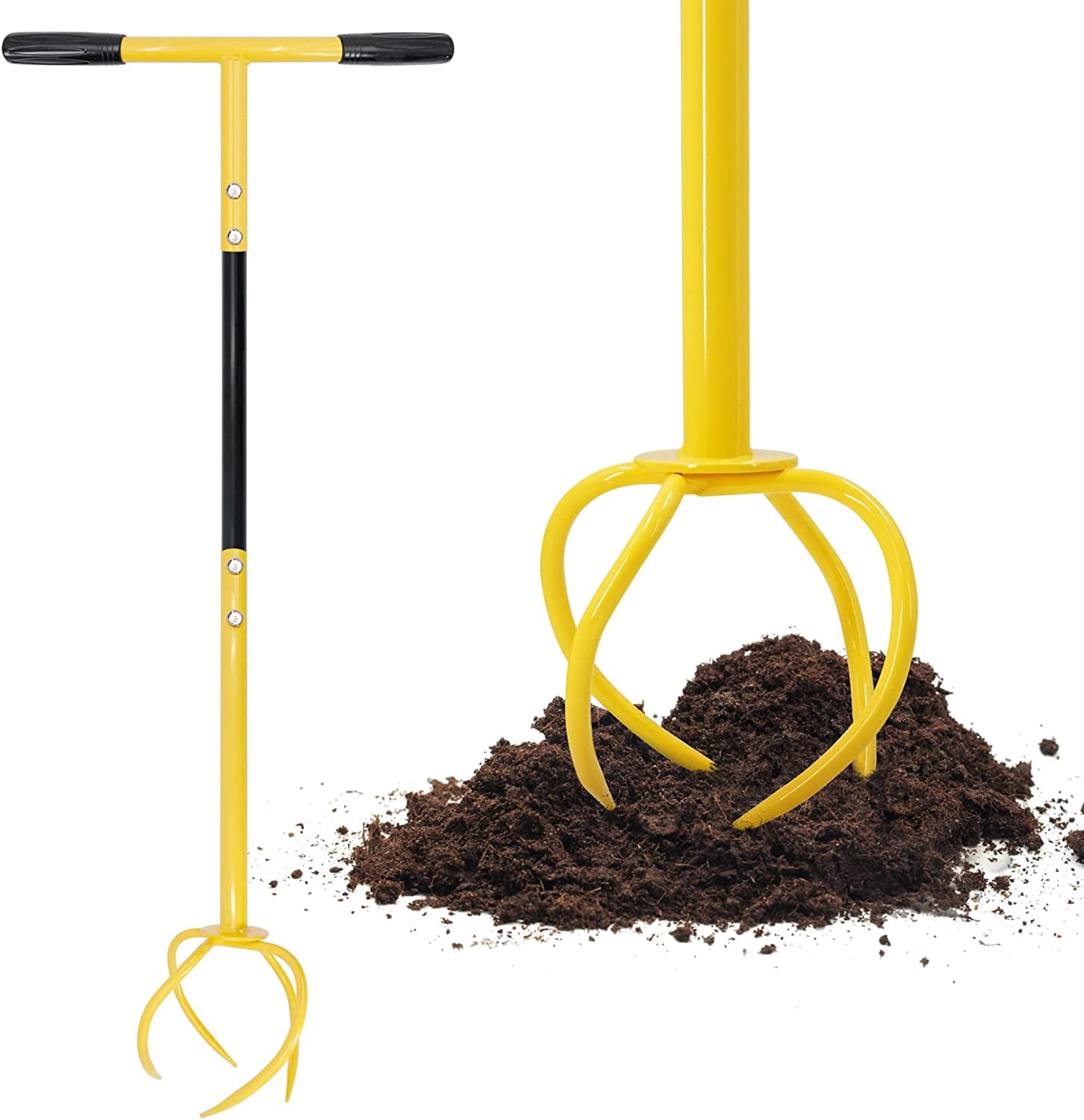 Manual Twist Tiller for Gardening, Garden Claw Hand with Ergomomic Handle, Steel Cultivator Lawn Aerator Soil Lossener Gardening Bed and Plant Box