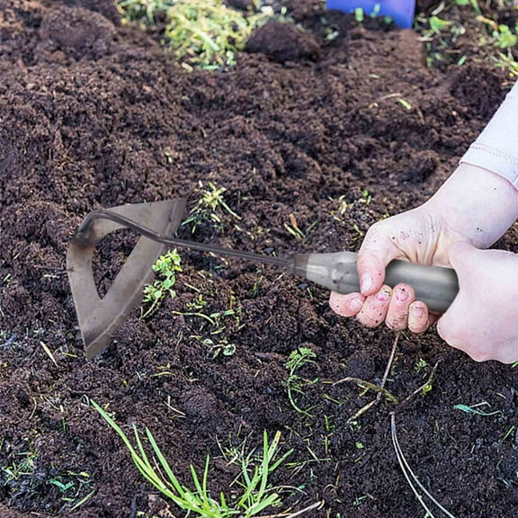 Manual Weeding Tool Steel Garden Hand Weeder Multi Functional Weed Remover High Hardness Non Stick Handle for Lawn Flower Bed Digging Prying Dandelions Thistles Crabgrass Chickweed Farming Yard
