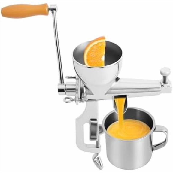 Manual Wheatgrass Juicer, Stainless Steel Hand Press Juicer Extractor for Wheatgrass, Leafy Greens, Fruits & Vegetables, Portable Cold Press Juicer for Healthy Juice Making