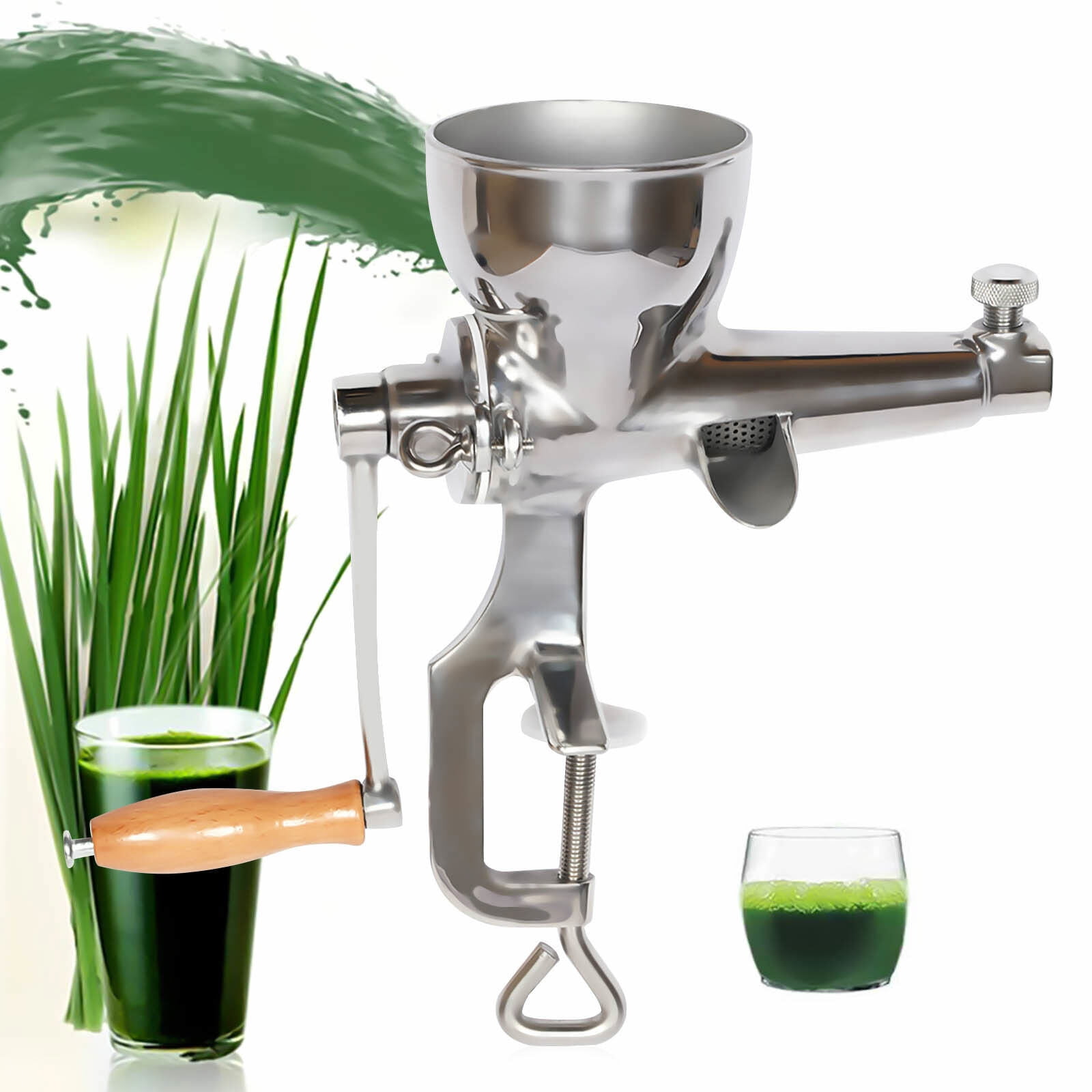Manual Wheatgrass Juicer Wheat Grass Fruit Juicing Extractor Silver