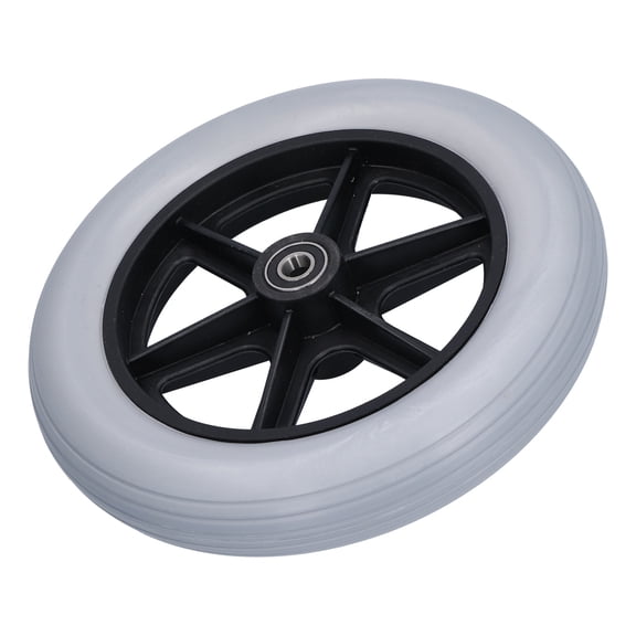 Manual Wheelchair Front Wheel Replacement Caster Wheel Walker Tire Accessory, 10 inches / 25.4 cm Flat Free Wheelchair Wheel, Heavy Duty Solid Polyurethane Caster C6001