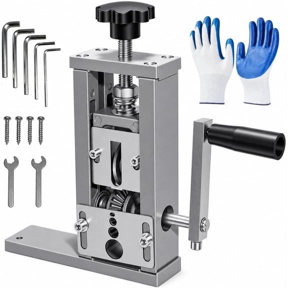 Manual Wire Stripping Machine, 0.061.18 in (1.530 mm) Cable Stripper with Hand Crank and Drill-Powered Operation, Aluminum Alloy Wire Peeler for Scrap Copper Recycling