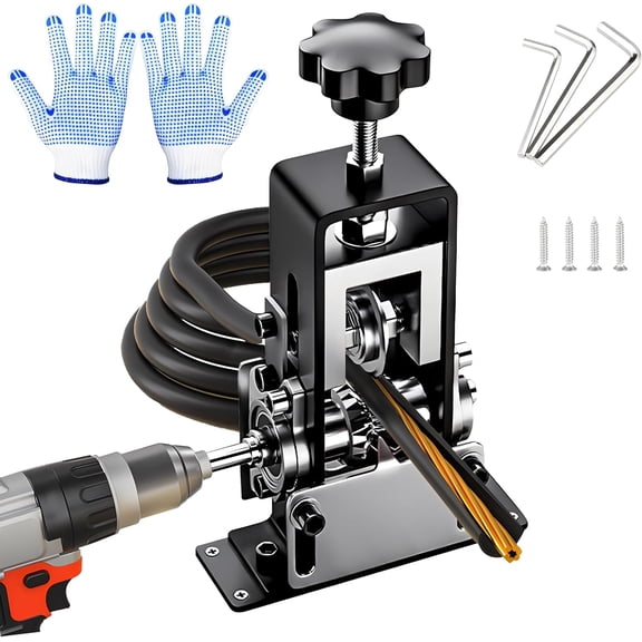 Manual Wire Stripping Machine, 0.06"-1" Wire Gauge Copper Wire Stripper, Drill Powered & Hand Crank Dual-Drive Cable Stripping Tool with Tungsten Blade, Wire Peeler for Scrap Copper Recycling