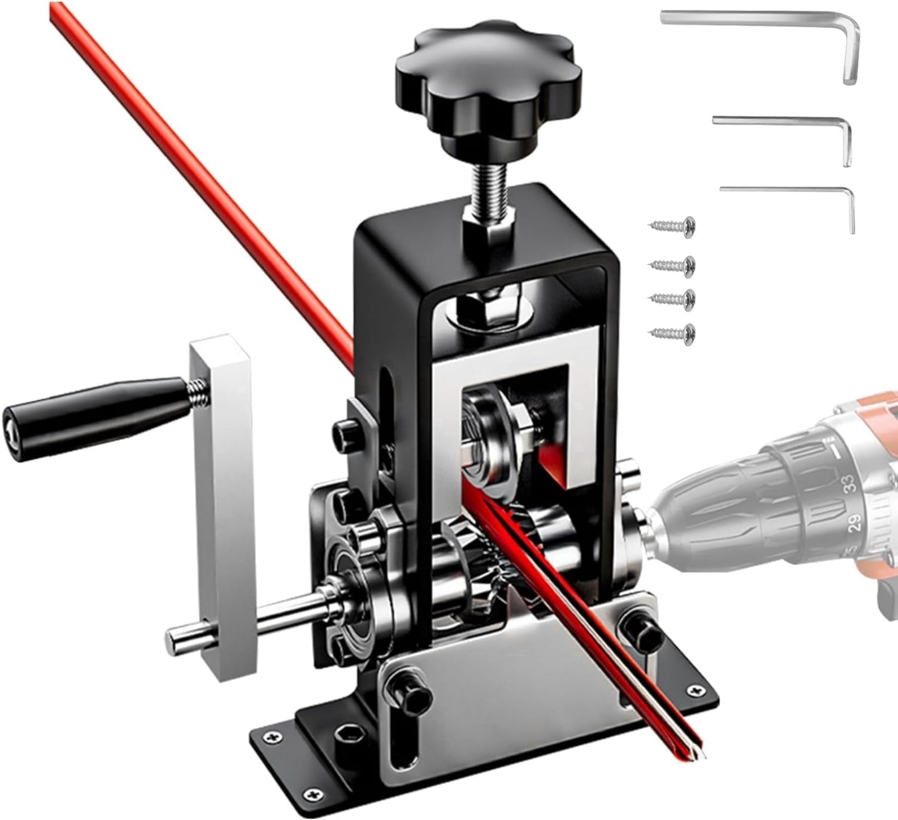 Manual Wire Stripping Machine Gauge Wire 0.06-1 inches,Scrapping Copper Wire Peeler Machine,Drill Powered Hand Crank Wire Stripper Tool for Scrap Copper Recycling