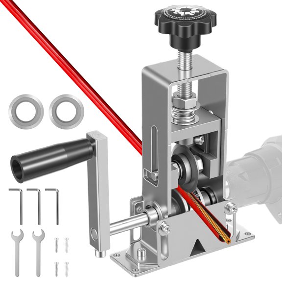 Manual Wire Stripping Machine Hand Crank Wire Stripper Drill Driven Cable Stripper Machine 0.04" to 1"Adjustable Manual Copper Cable Peeler Tool with Replacement Blade for Scrap Copper Recycling