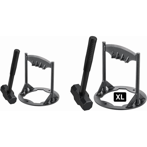 Manual Wood Splitter, Kindling Splitter For Firewood With Sledge Hammer, Vertical Log Splitter Wedge For Outdoor Camping Backyard Fireplace, Rust Resistant Steel, Black, Two Piece Set