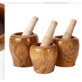 thumbnail image 1 of Manual Wooden Mortar & Pestle Set, Garlic & Spice Grinder Bowl, Rustic Kitchen Tool for Herb Seasoning, Guacamole & teen Food, Eco-Friendly Solid Wood, A Manual Garlic Press, 1 of 9