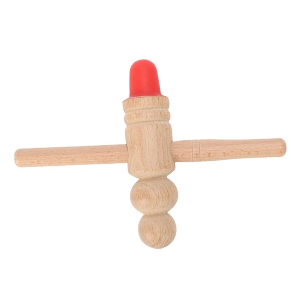 Manual Wooden Trigger Point Massage Tool, Deep Tissue Acupuncture Rod for Foot, Back & Muscle Relief, Red Silicone Head