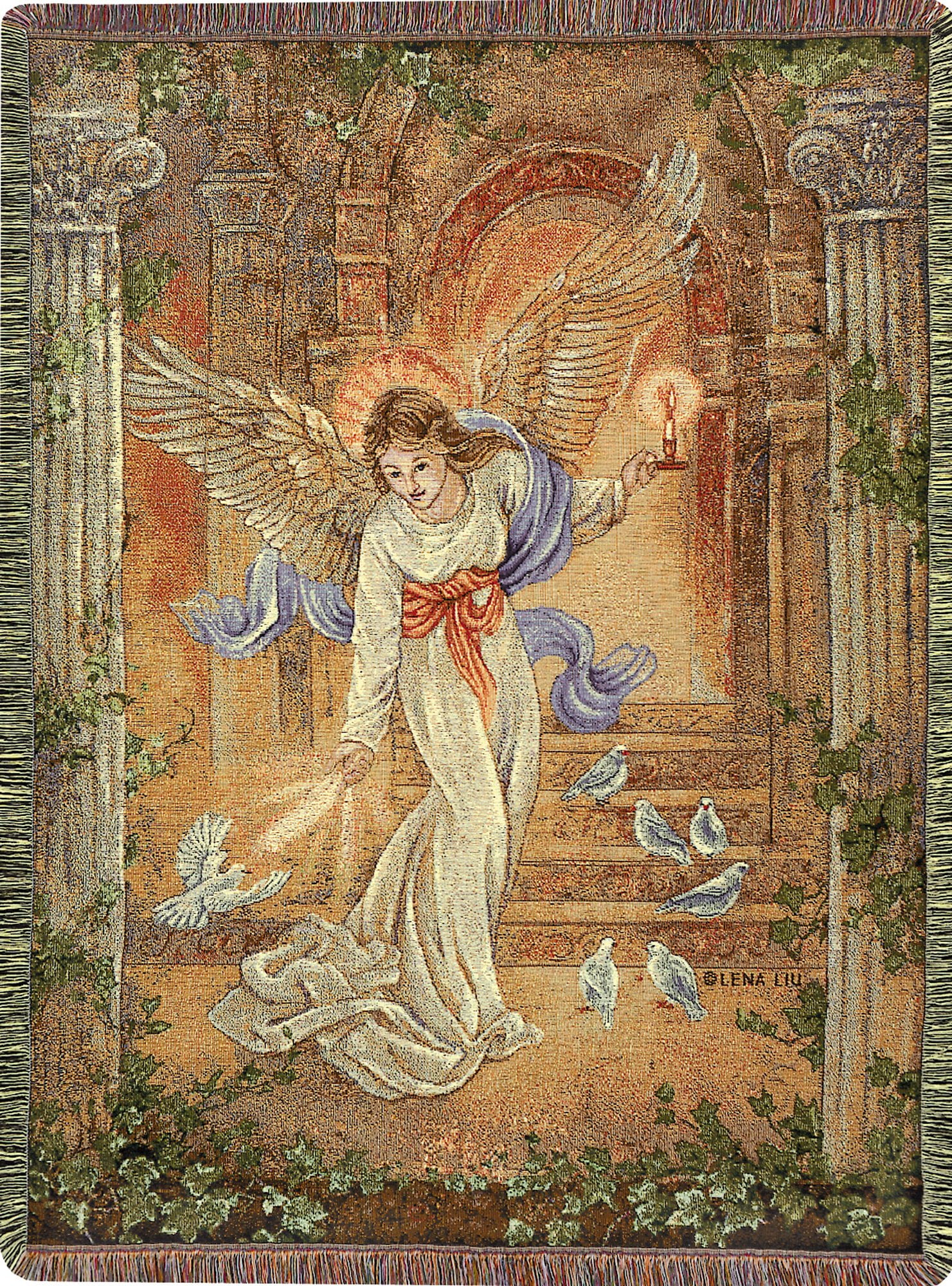 Angel of Light 50" x 60" Multicolor Cotton Tapestry Throw