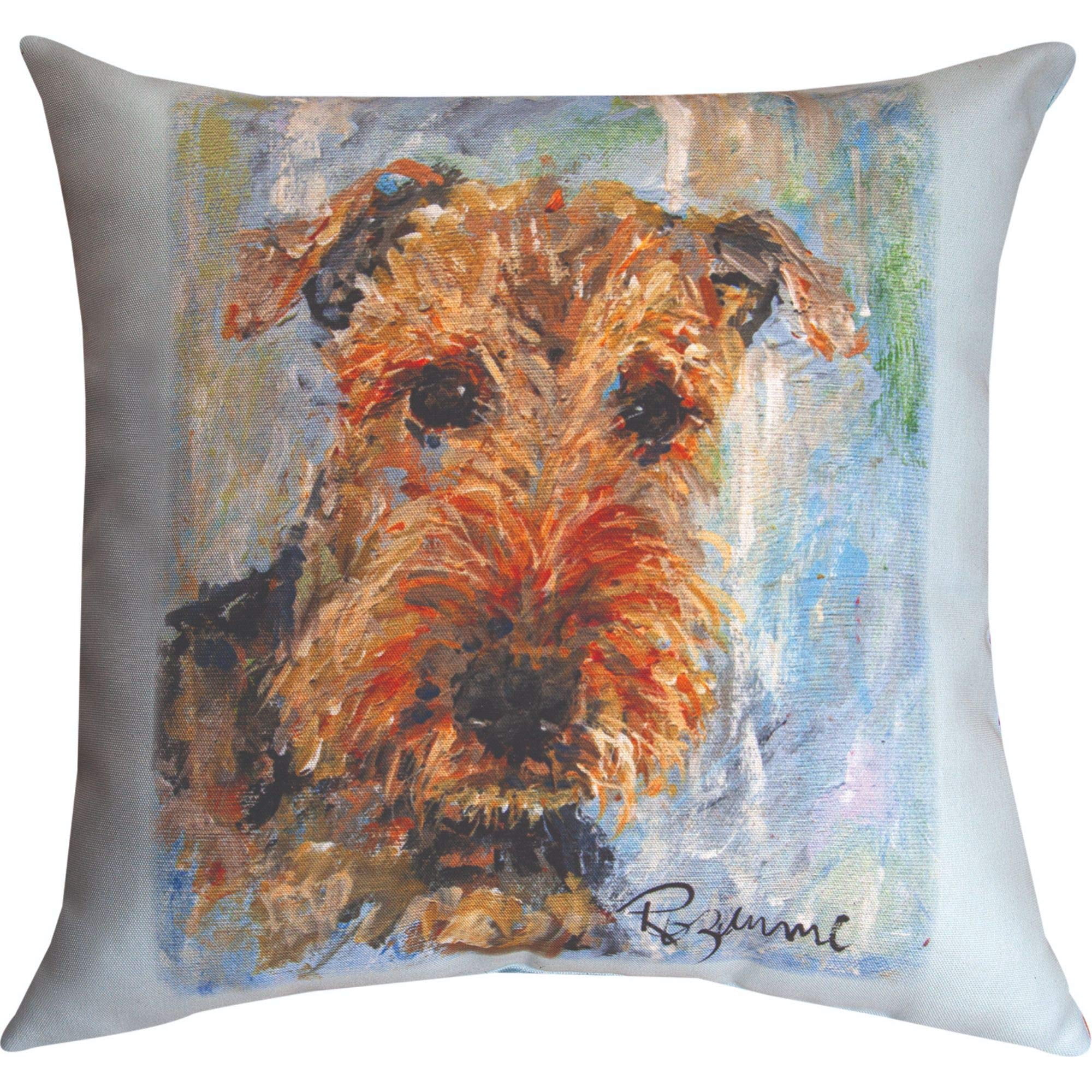 Manual Woodworkers SLPLAR 18 x 18 in. Pet Love Airdale Riley Outdoor Pillow