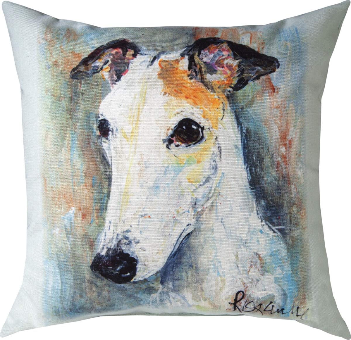 Manual Woodworkers SLPLGM 18 x 18 in. Pet Love Greyhound Monk Outdoor Pillow