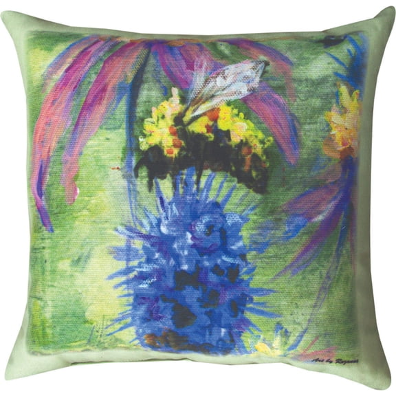 Manual Woodworkers SLSBOP 18 x 18 in. Bumblebee On Purple Outdoor Pillow