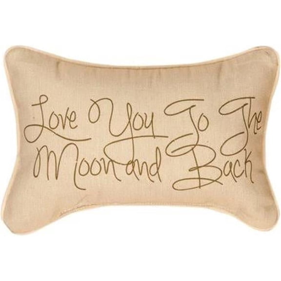 Manual Woodworkers & Weavers  12.5 x 8.5 in. Love You to the Moon & Back Word Cotton Lumbar Pillow