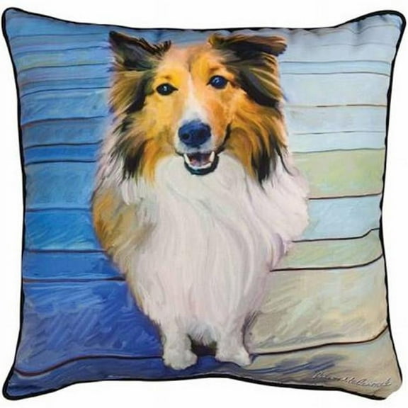 Manual Woodworkers & Weavers 18 in. Sheltie the Eyes have it Portrait Pillow
